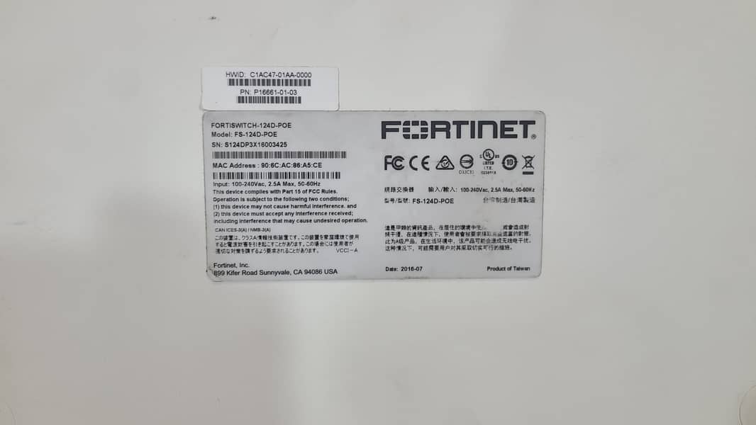 Fortinet FS-124D-POE Forti-Switch PoE managed Branded Used (With Box) 6