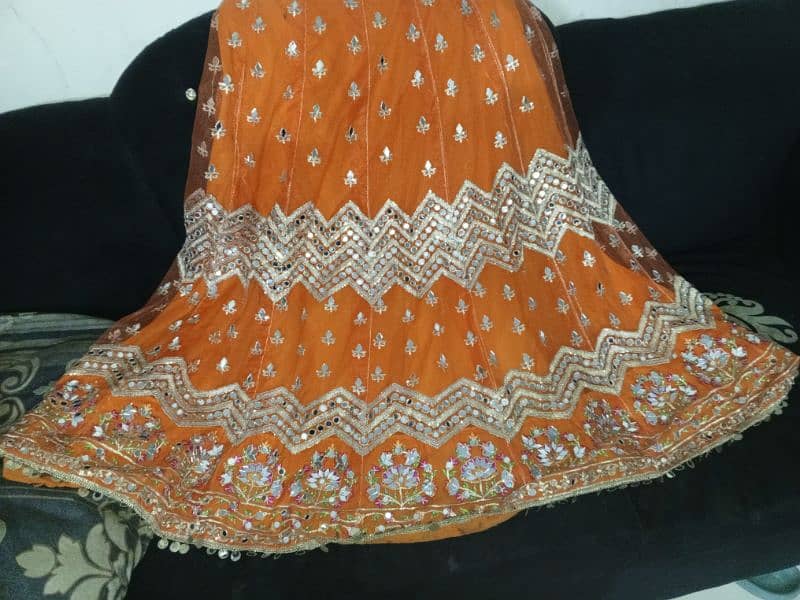 mehndi bride lehnga orange color 0