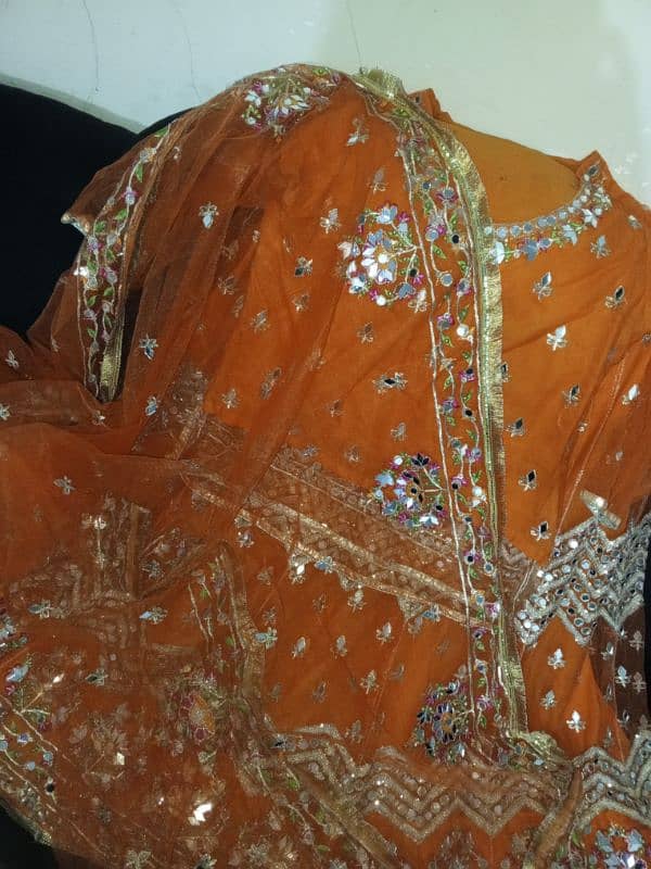 mehndi bride lehnga orange color 5