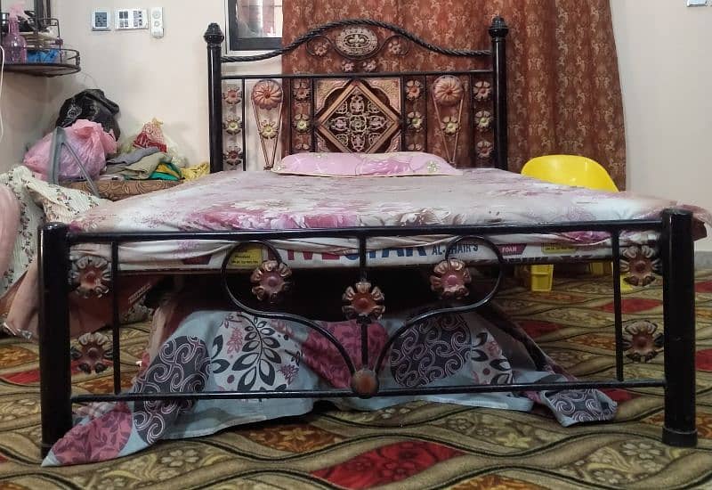 Iron bed with mattress 0