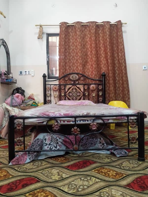 Iron bed with mattress 3