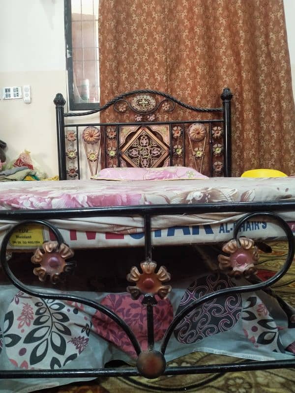 Iron bed with mattress 4