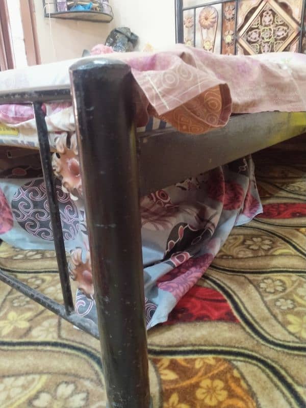 Iron bed with mattress 5