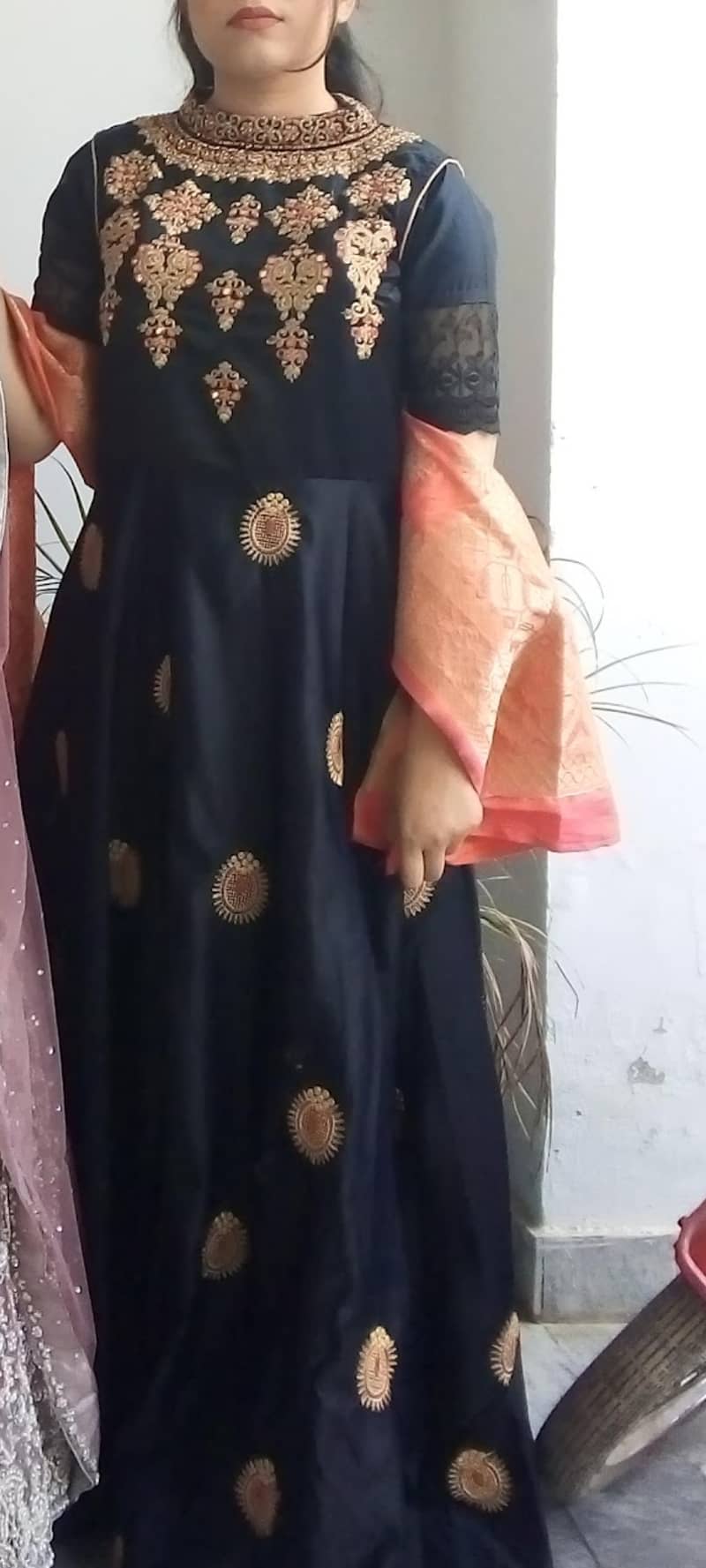 very beautiful black maxi with gorgeous embroidery 1