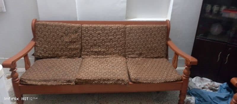 Wooden Five seater sofa set 0