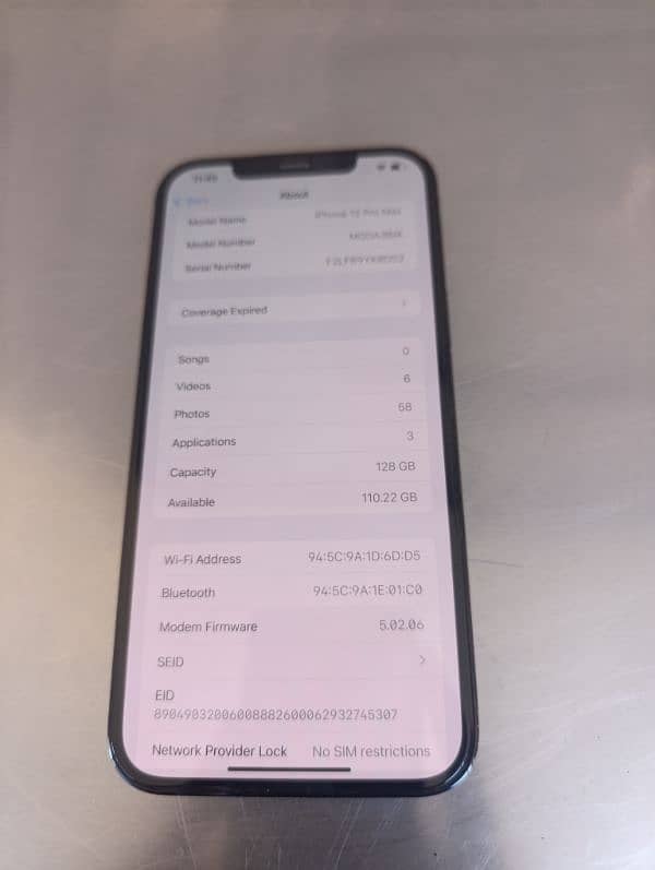 iphone 12 pro max non pta 128 GB 1