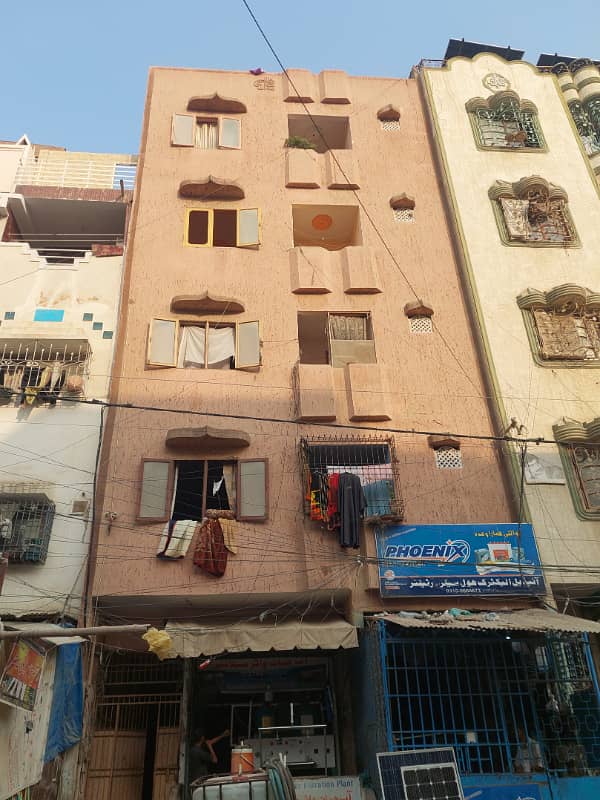 Flat for sale 100sq yard in main road Allah wala town korangi crossing 0