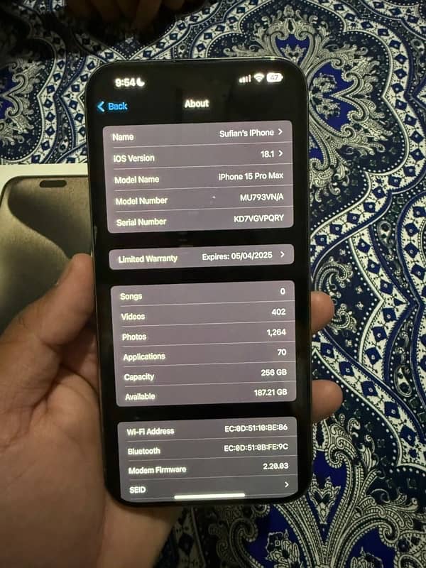 iPhone 15 pro max 256gb (pta approved) 6