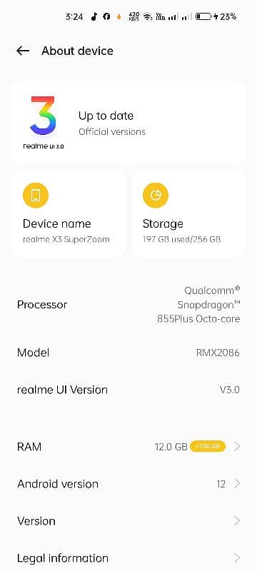 Realme x3 superzoom urgent for sale 12+7Ram/256Memory 3