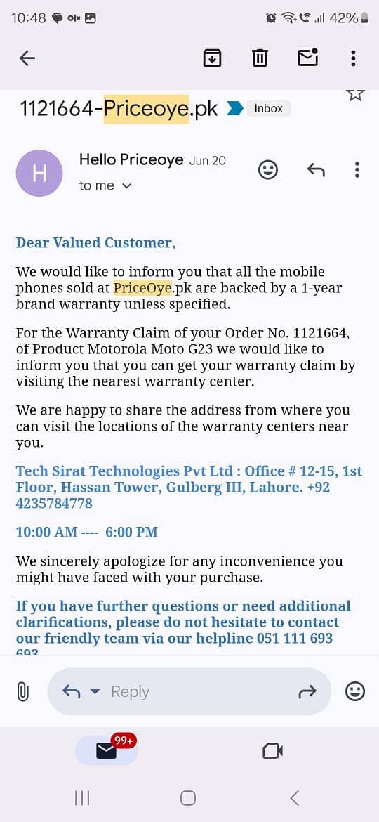 Motorola G23, (8/128) PTA Approved 11