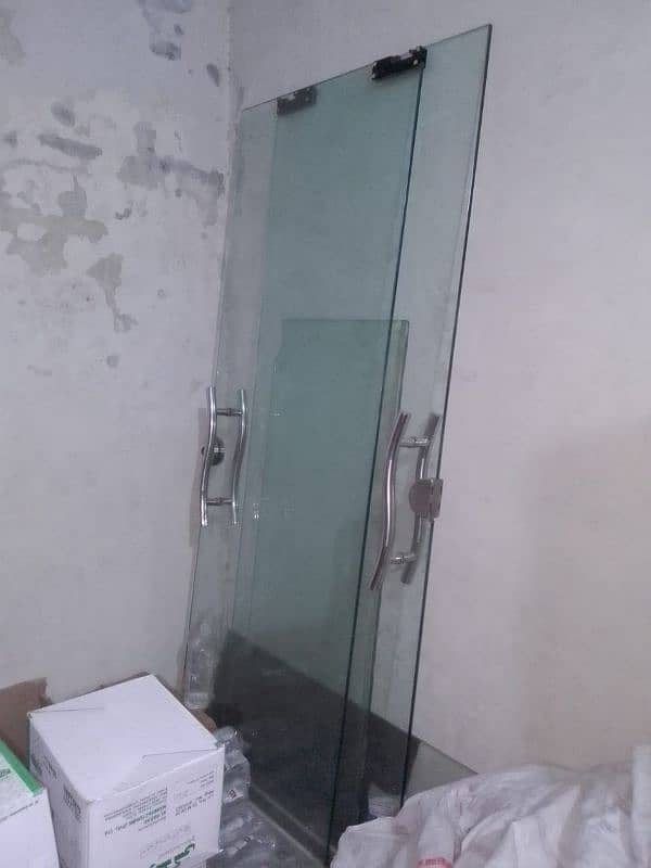 door glass 12mm 3.5×3.5  complete door with 8mm side glass 0