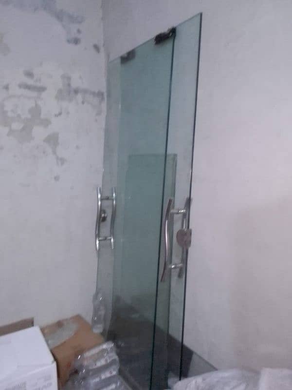 door glass 12mm 3.5×3.5  complete door with 8mm side glass 1