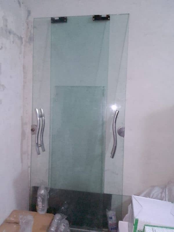 door glass 12mm 3.5×3.5  complete door with 8mm side glass 2