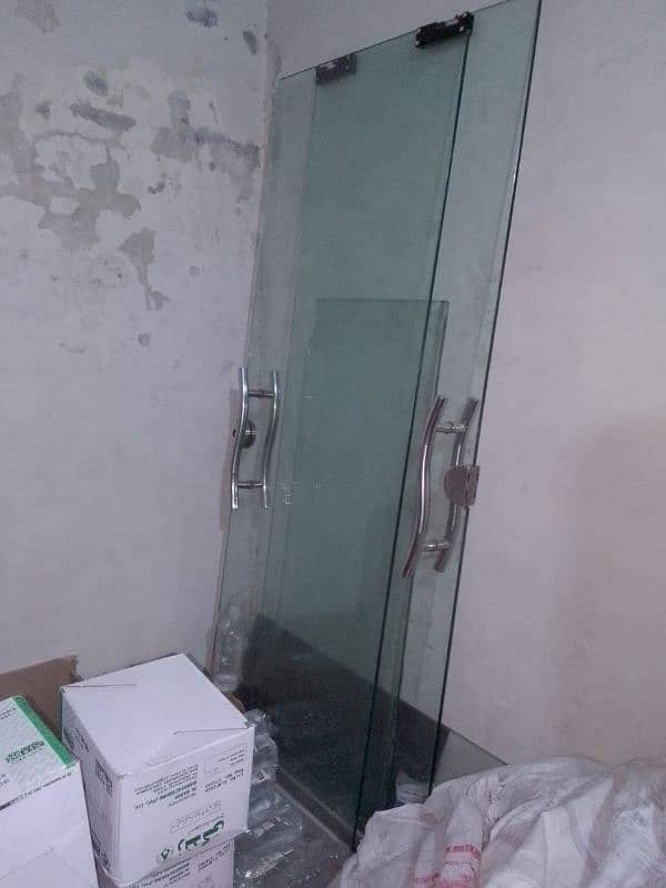 door glass 12mm 3.5×3.5  complete door with 8mm side glass 3