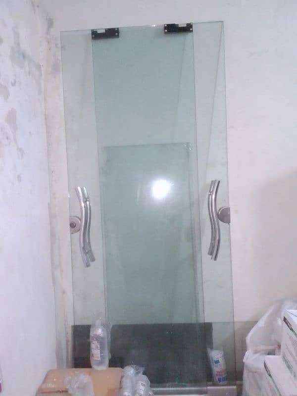 door glass 12mm 3.5×3.5  complete door with 8mm side glass 4