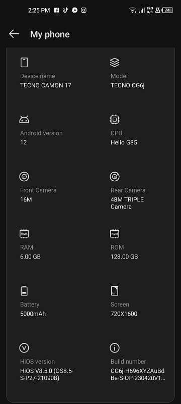 camon 17 tecno CG6j 6