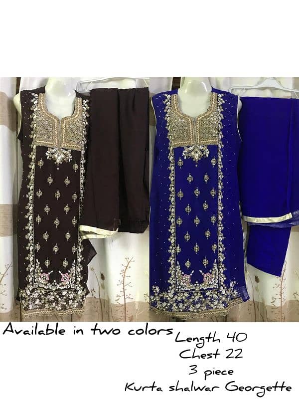 Embroided kurta shalwar dupatta 0