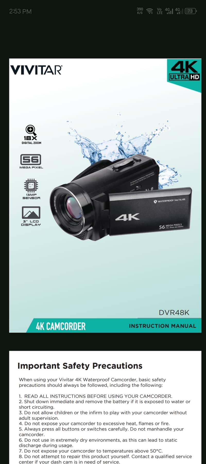 ULTRA HD 4K Quality Camera with accessories 0