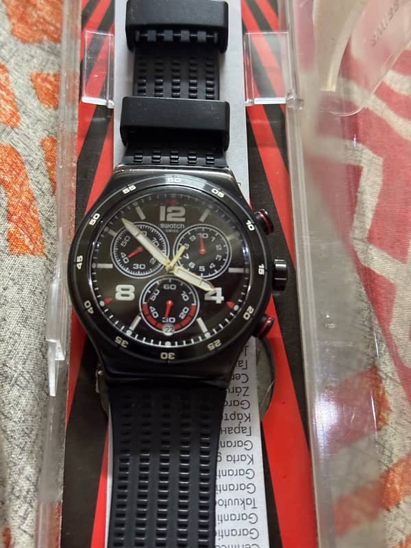 swatch watch with black strap 1