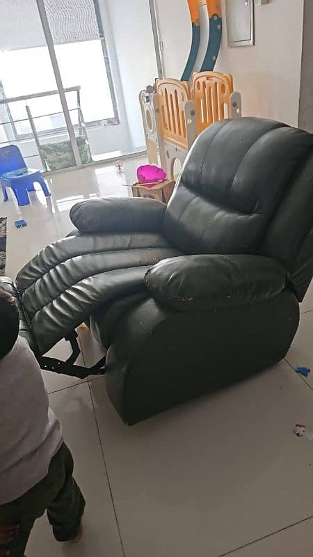 black imported leather recliner 0