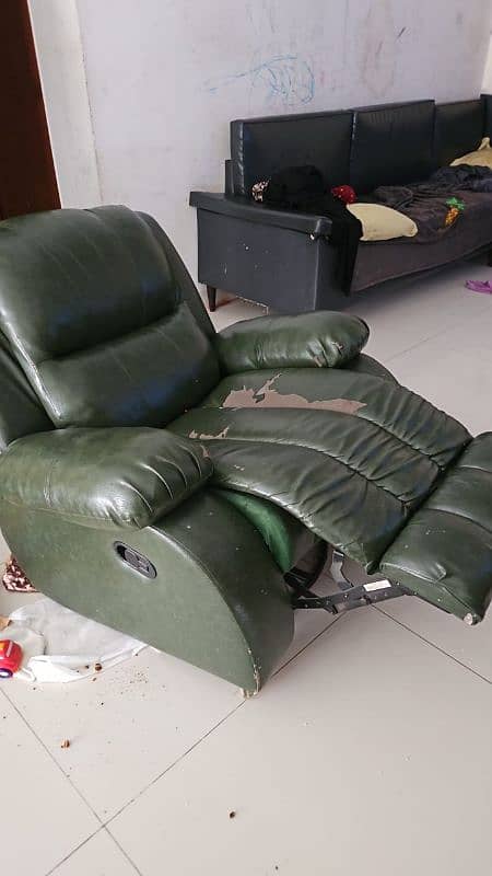 black imported leather recliner 2