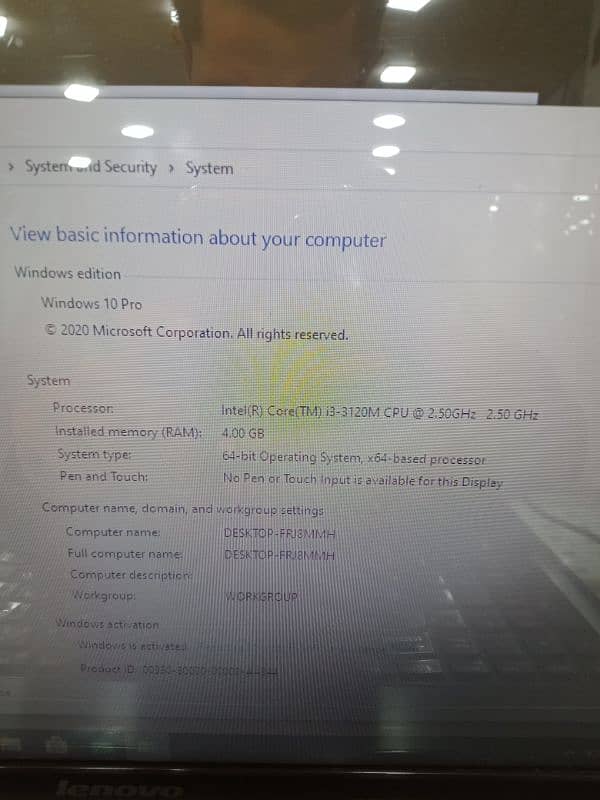 lenovo g850 laptop 4gb 500gb i3 3 gen 0