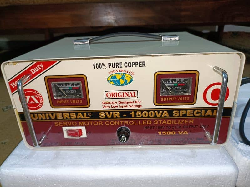 New* UNIVERSAL Servo Stabilizer 1500VA 100V-275V 0