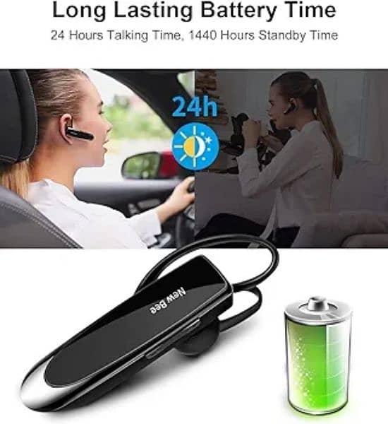 New bee Bluetooth Earpiece V5.0 Wireless Handsfree Headset 1