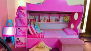 Hello Kitty Bunk Bed with Drawers