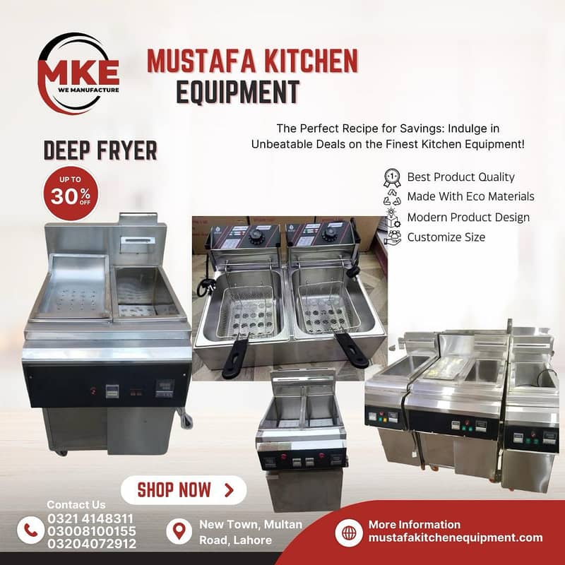 Deep fryer (16) litre Hot Plate/fryer /Display Counter SS Best qualit 4