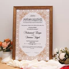 special day memorable with  beautiful Nikah Certificates just 1500 Rs