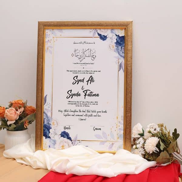 special day memorable with  beautiful Nikah Certificates just 1500 Rs 1