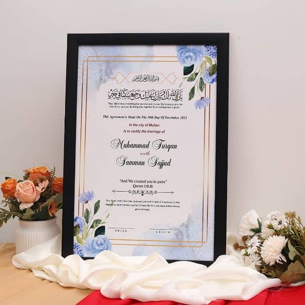 special day memorable with  beautiful Nikah Certificates just 1500 Rs 3