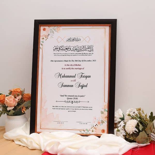 special day memorable with  beautiful Nikah Certificates just 1500 Rs 4