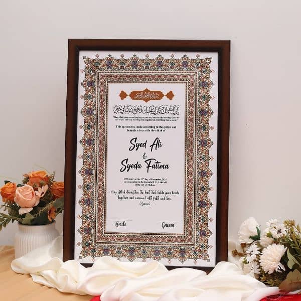 special day memorable with  beautiful Nikah Certificates just 1500 Rs 5