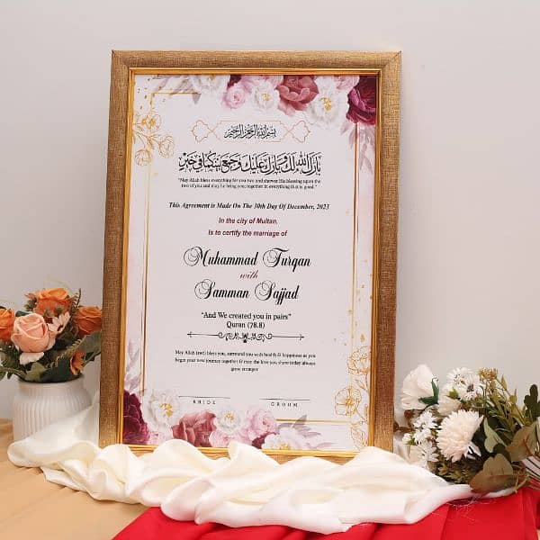 special day memorable with  beautiful Nikah Certificates just 1500 Rs 8