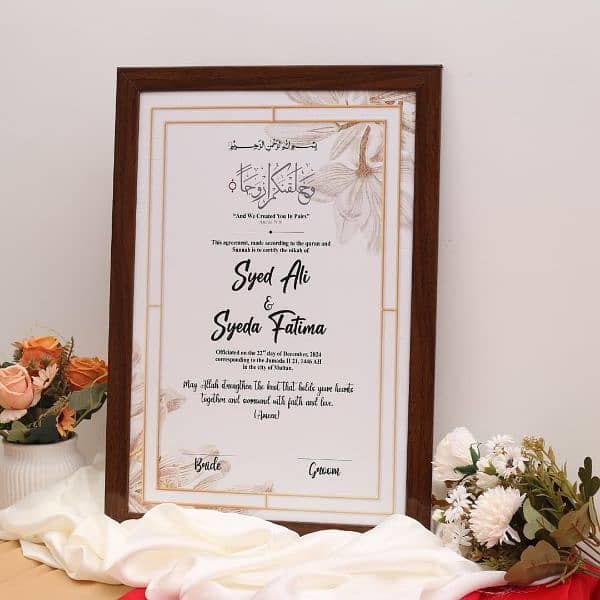 special day memorable with  beautiful Nikah Certificates just 1500 Rs 9