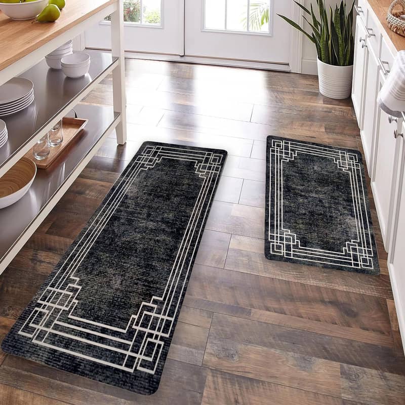 Water Absorbent Antislip Kitch & Bath Mat Pair 5