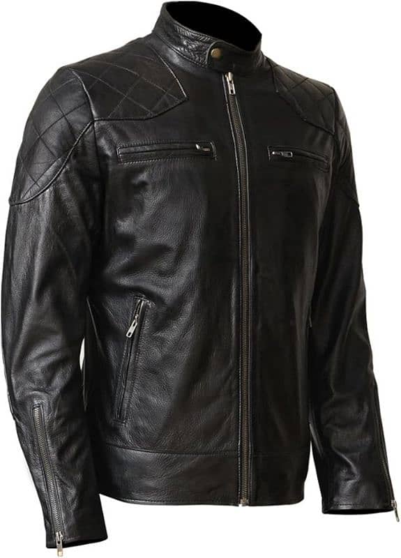 Leather Jacket David Beckham Motorcycle Black Original 1