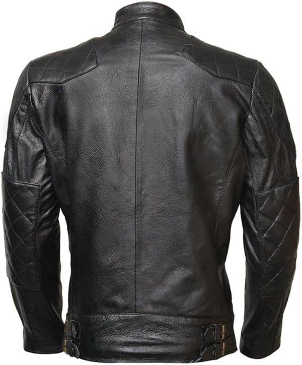 Leather Jacket David Beckham Motorcycle Black Original 2