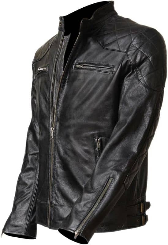 Leather Jacket David Beckham Motorcycle Black Original 3