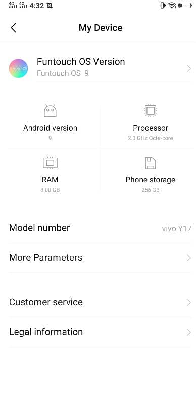 Vivo Y17 8/256gb 6