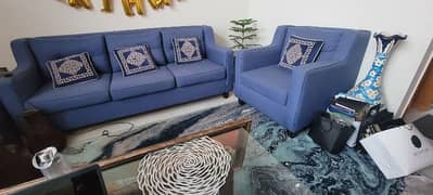 7 seater sofa set blue color with chusion