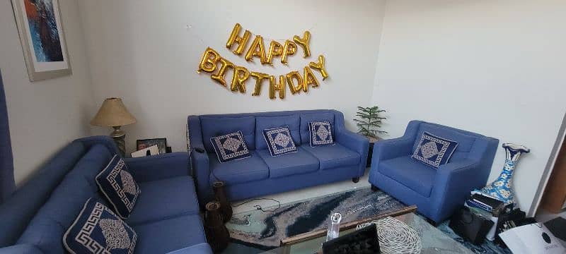 7 seater sofa set blue color with chusion 2