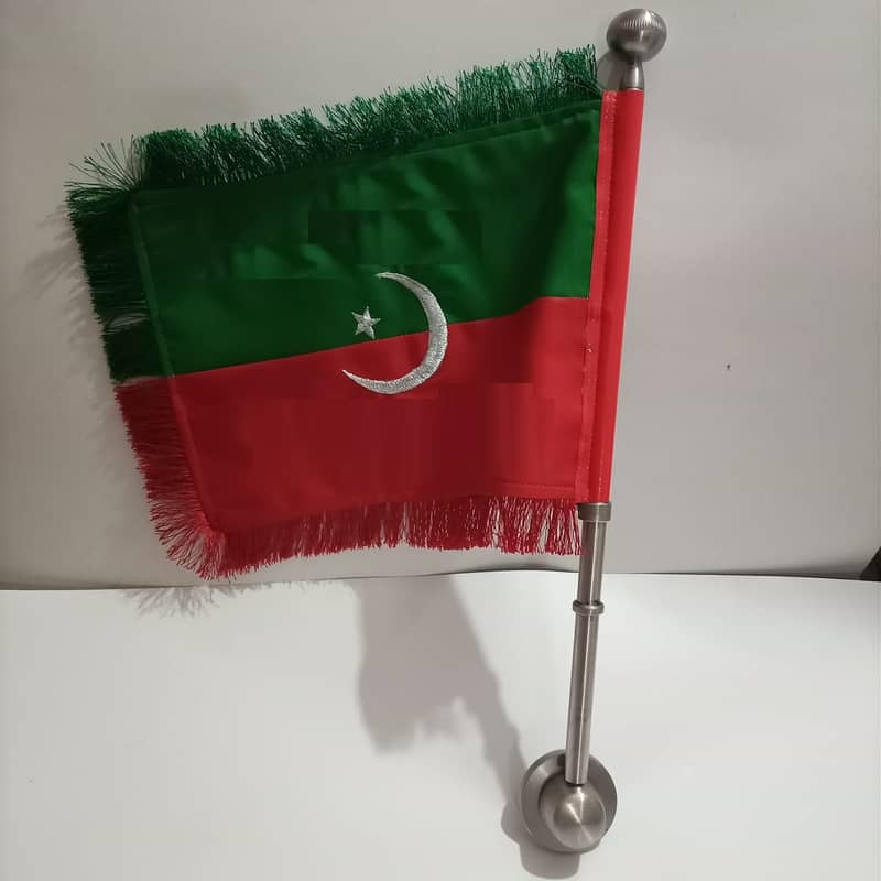 Car flag pole Logo & Country Flags, PTI Flag for car with rod 0