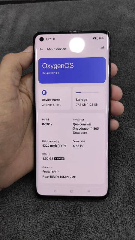 OnePlus 8 single sim approved 8 GB ram 128 GB rom 1