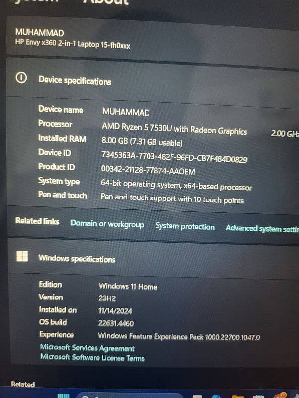 HP ENVY X360 RYZEN 5, 7000 SERIES 3