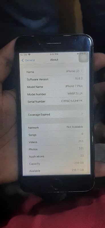 Iphone 7 plus 256GB PTA Approved 2