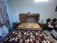 Bed Set For Sale//wooden Bed/king size bed with(Side & dressing Table)