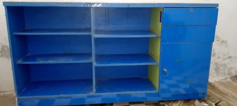 Urgent Sale One wooden 2nd glass counter for shop 1